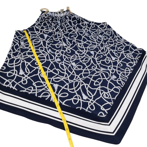 Michael Kors Nautical Gold Chain Strap Navy SZ XS Bandana Top Rope Print - Picture 7 of 9